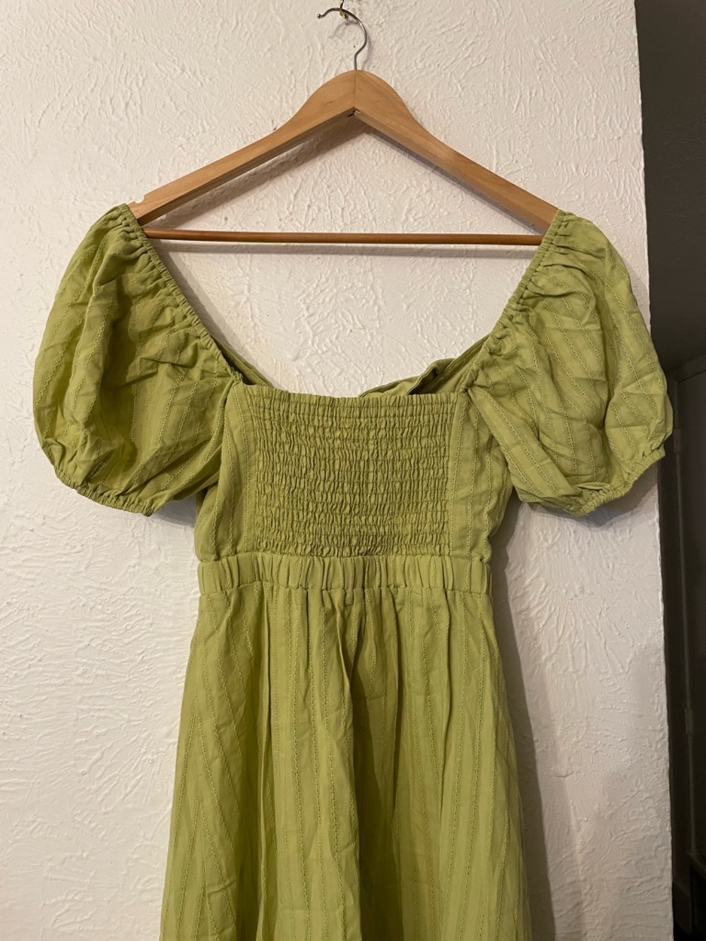 NWT Show Me Your MuMu Green Midi GABRIELLE TIE DRESS Puff Sleeves XS - Picture 5 of 8